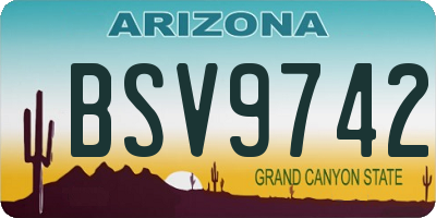 AZ license plate BSV9742