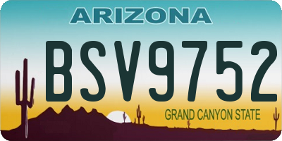 AZ license plate BSV9752