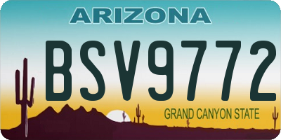 AZ license plate BSV9772