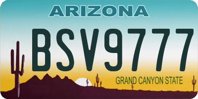 AZ license plate BSV9777