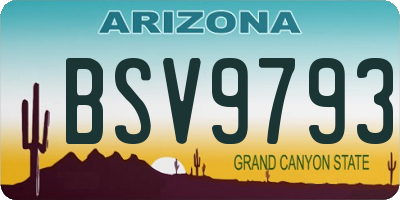 AZ license plate BSV9793