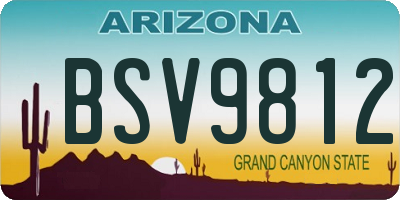 AZ license plate BSV9812