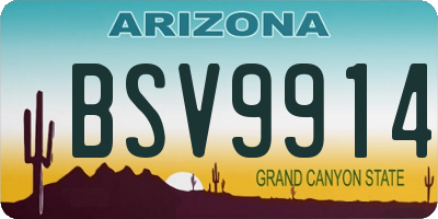 AZ license plate BSV9914