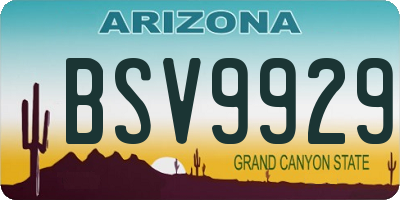 AZ license plate BSV9929