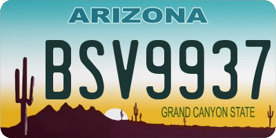 AZ license plate BSV9937