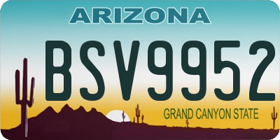 AZ license plate BSV9952