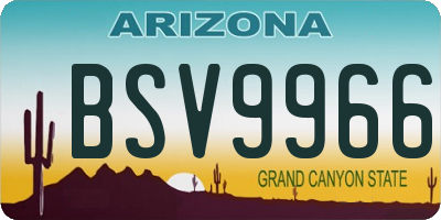 AZ license plate BSV9966