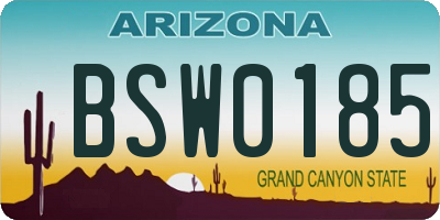 AZ license plate BSW0185