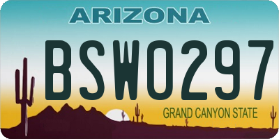 AZ license plate BSW0297
