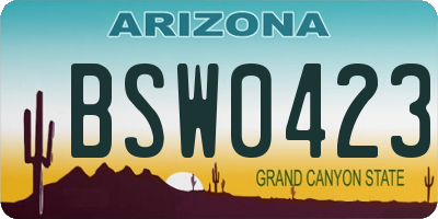 AZ license plate BSW0423