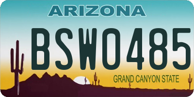 AZ license plate BSW0485