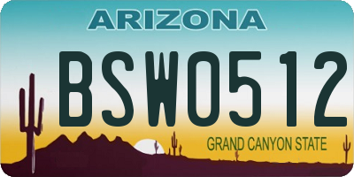 AZ license plate BSW0512