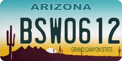 AZ license plate BSW0612