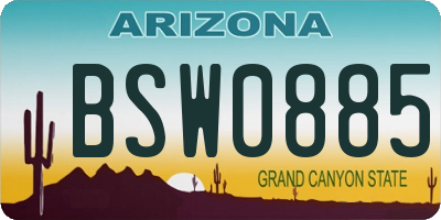 AZ license plate BSW0885