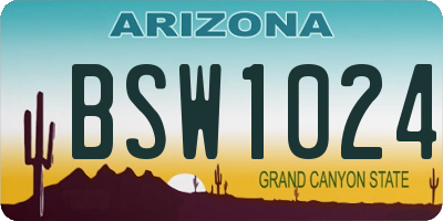 AZ license plate BSW1024