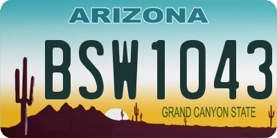 AZ license plate BSW1043