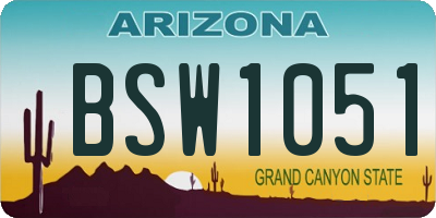 AZ license plate BSW1051