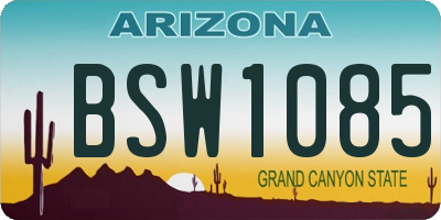 AZ license plate BSW1085