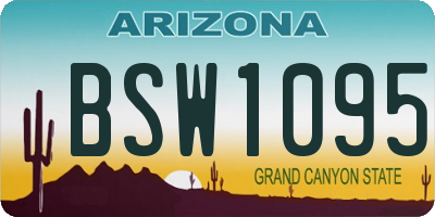 AZ license plate BSW1095