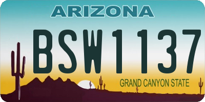 AZ license plate BSW1137