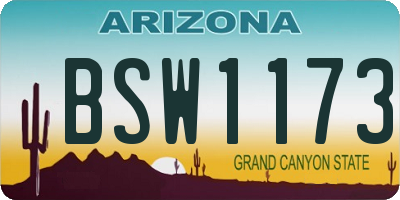 AZ license plate BSW1173