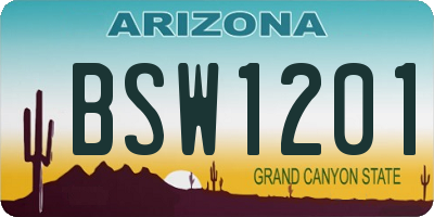 AZ license plate BSW1201