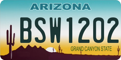 AZ license plate BSW1202