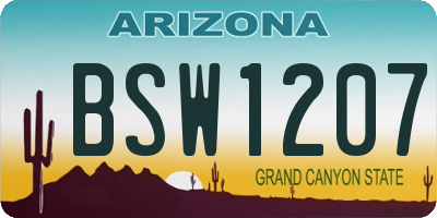 AZ license plate BSW1207