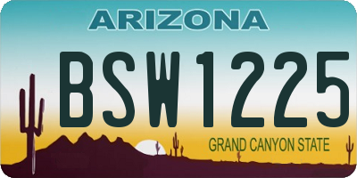 AZ license plate BSW1225