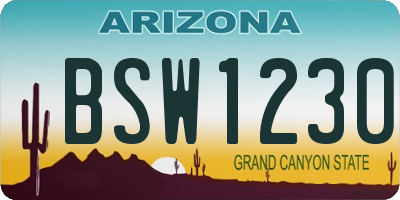 AZ license plate BSW1230