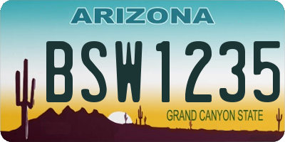 AZ license plate BSW1235