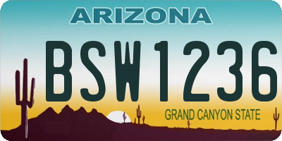 AZ license plate BSW1236