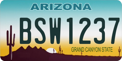 AZ license plate BSW1237