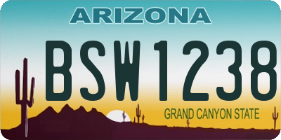 AZ license plate BSW1238