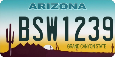 AZ license plate BSW1239