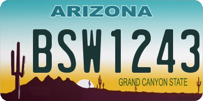 AZ license plate BSW1243