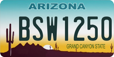 AZ license plate BSW1250