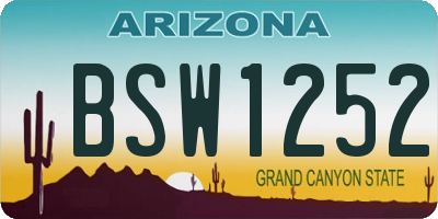 AZ license plate BSW1252