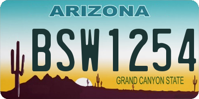 AZ license plate BSW1254