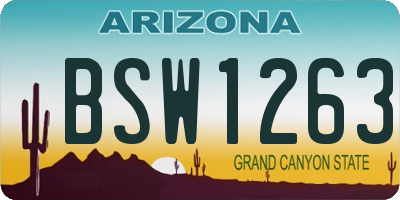 AZ license plate BSW1263