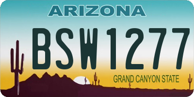 AZ license plate BSW1277