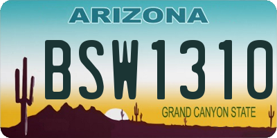 AZ license plate BSW1310