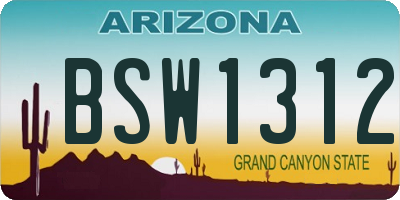 AZ license plate BSW1312