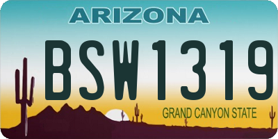 AZ license plate BSW1319