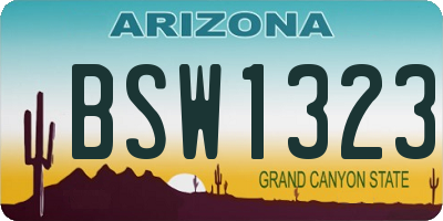 AZ license plate BSW1323