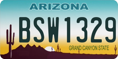 AZ license plate BSW1329