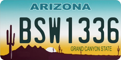 AZ license plate BSW1336