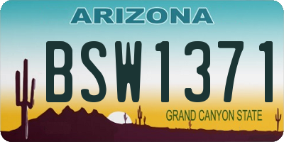 AZ license plate BSW1371