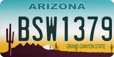 AZ license plate BSW1379