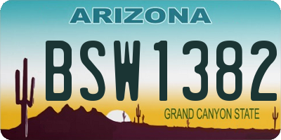 AZ license plate BSW1382